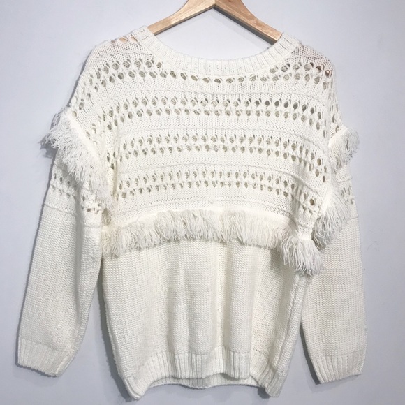 J.O.A. Fringed Crochet Sweater - Picture 4 of 8